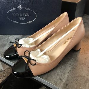 Prada Nude black Mary Jane low heel pump